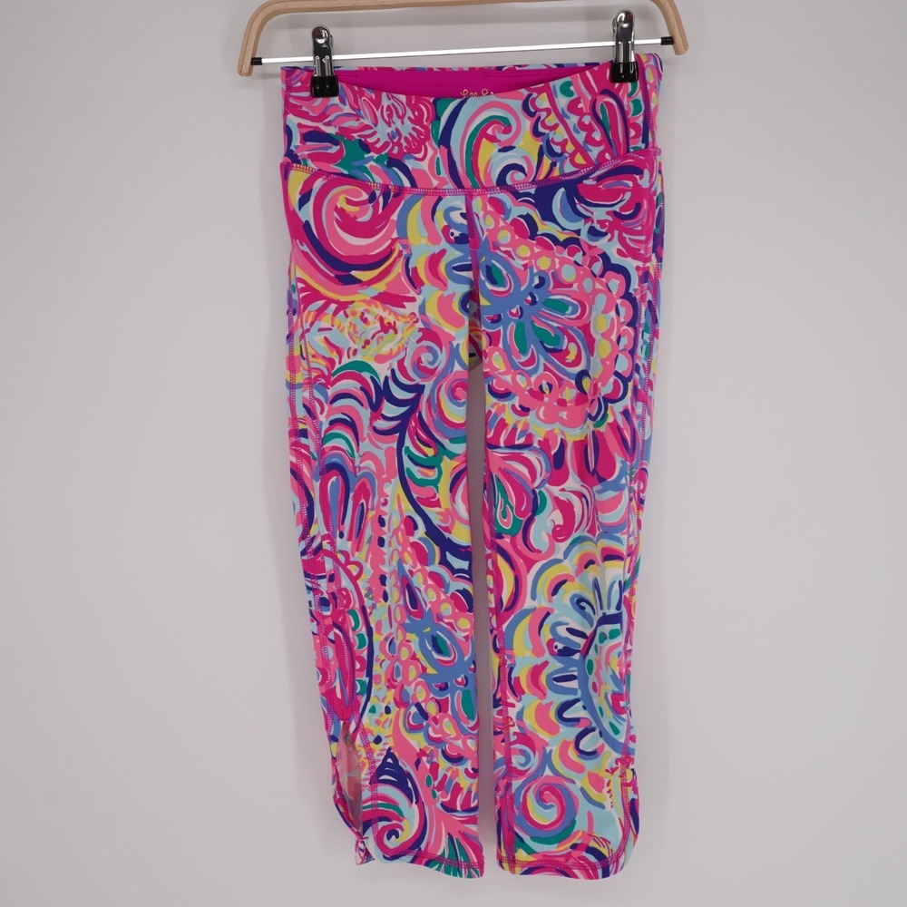 Lilly Pulitzer Luxletic Capri Leggings Multicolor Size XS Preppy Resort Colorful - Picture 11 of 13